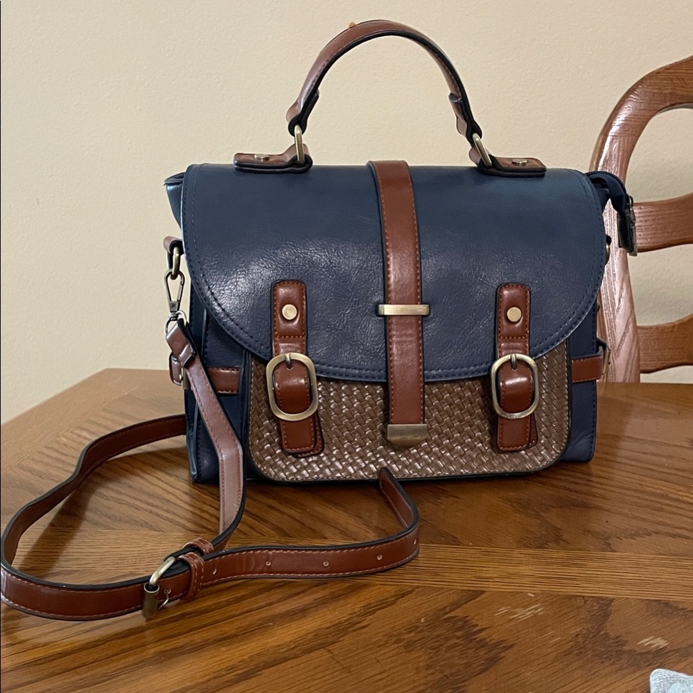 Modcloth Blue and Brown Satchel